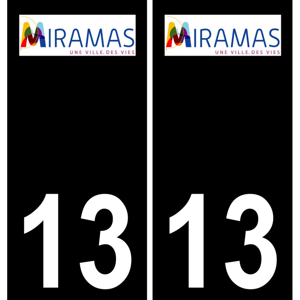 13 Miramas logo sticker plate registration city black background