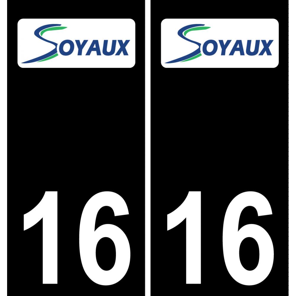 16 Soyaux-logo aufkleber plakette ez stadt schwarzer Hintergrund