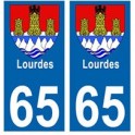 65 Stadt Lourdes aufkleber platte