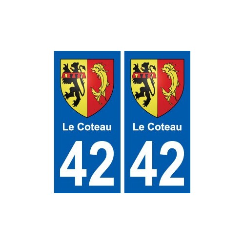 42 Le Coteau blason ville autocollant plaque stickers