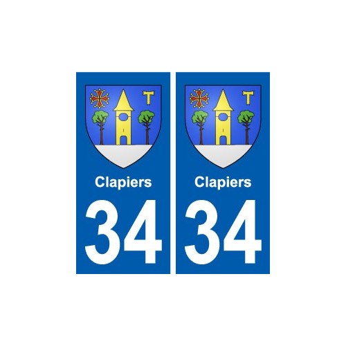 34 Clapiers blason ville autocollant plaque stickers