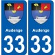 33 Audenge blason ville autocollant plaque stickers