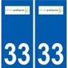 33 Gradignan logo ville autocollant plaque stickers