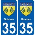 35 Guichen wappen aufkleber typenschild aufkleber stadt