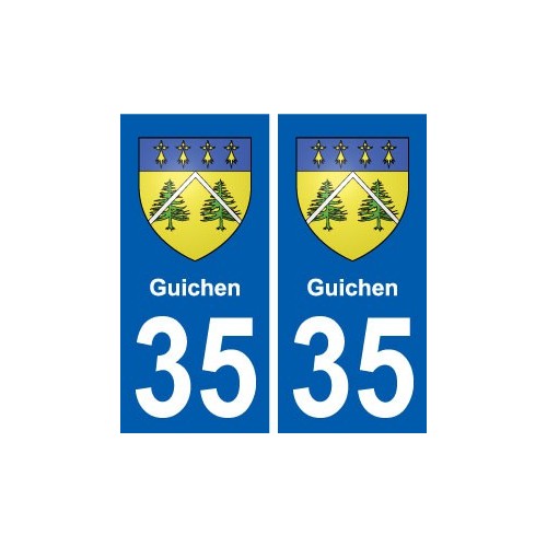 35 Guichen blason autocollant plaque stickers ville