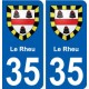 35 Le Rheu blason autocollant plaque stickers ville