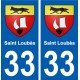 33 Saint-Loubès blason ville autocollant plaque stickers