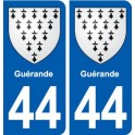 44 Guérande blason ville autocollant plaque stickers