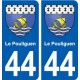 44 Le Pouliguen blason  ville autocollant plaque stickers