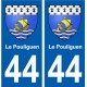 44 Le Pouliguen blason  ville autocollant plaque stickers