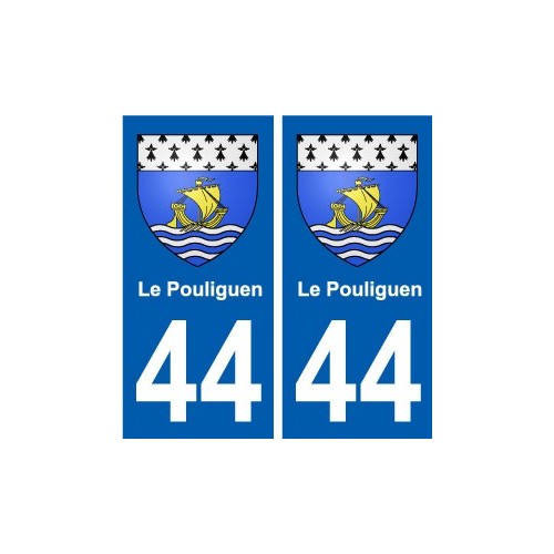 44 Le Pouliguen blason  ville autocollant plaque stickers