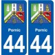 44 Pornic blason ville autocollant plaque stickers