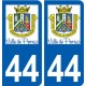 44 Pornic logo ville autocollant plaque stickers