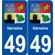 49 Varrains blason autocollant plaque stickers ville