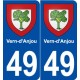 49 Vern-d'Anjou blason autocollant plaque stickers ville