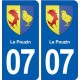 07 Le Pouzin blason ville autocollant plaque stickers