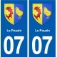 07 Le Pouzin blason ville autocollant plaque stickers