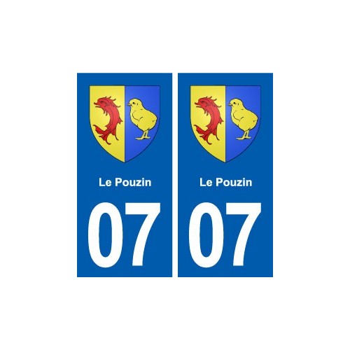 07 Le Pouzin blason ville autocollant plaque stickers