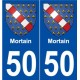 50 Mortain blason autocollant plaque stickers ville