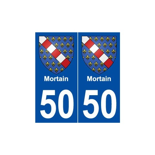 50 Mortain blason autocollant plaque stickers ville