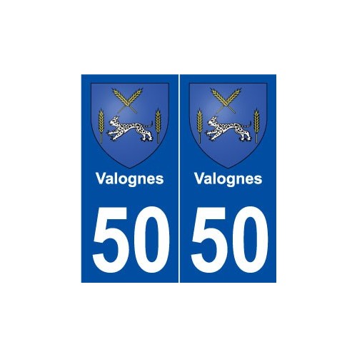 50 Valognes blason autocollant plaque stickers ville