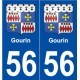 56 Gourin blason autocollant plaque stickers ville