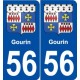 56 Gourin blason autocollant plaque stickers ville