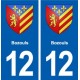 12 Bozouls blason ville autocollant plaque sticker