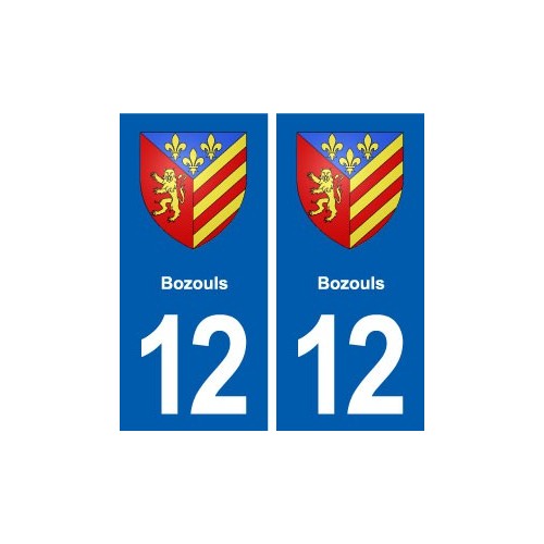 12 Bozouls blason ville autocollant plaque sticker