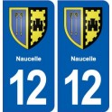 12 Naucelle blason ville autocollant plaque sticker