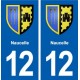 12 Naucelle blason ville autocollant plaque sticker