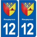 12 Rieupeyroux blason ville autocollant plaque sticker