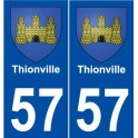 57 Thionville coat of arms sticker plate stickers city