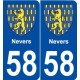 58 Nevers blason autocollant plaque stickers ville