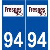 94 Fresnes logo adesivo piastra adesivi città