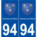 94 Ormesson-sur-Marne wappen aufkleber typenschild aufkleber stadt