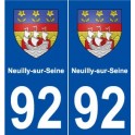 92 Neuilly-sur-Seine, france coat of arms decal plate sticker city