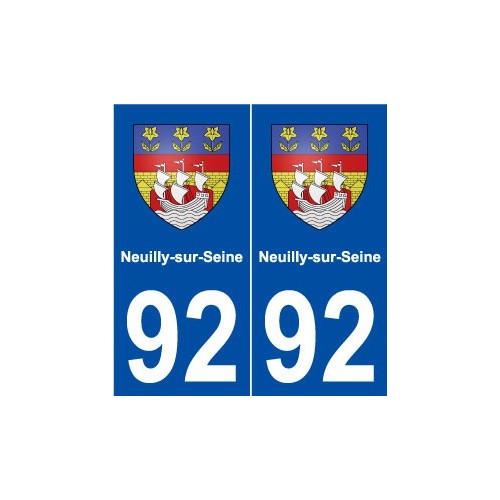 92 Neuilly-sur-Seine blason autocollant plaque stickers ville