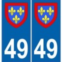 49 Maine et Loire aufkleber platte wappen wappen sticker-abteilung