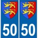 50 manche autocollant plaque blason armoiries stickers département