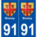 91 Brunoy coat of arms sticker plate stickers city